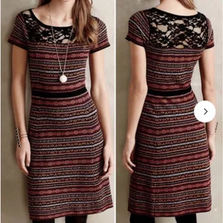 Photo of Anthropologie Sparrow Fair Isle Lace Sweater Dress Colorful lambswool cashmere S
